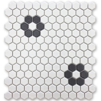 玄関施工例使用タイル_ミニヘキサゴン