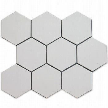 玄関施工例使用タイル_ミニヘキサゴン