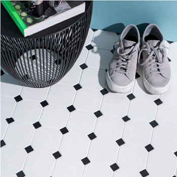 リフォーム　床タイル　オクタゴン