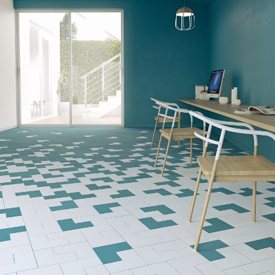 店舗デザイン　様々な組み合わせが楽しめるタイルデルフロア_1