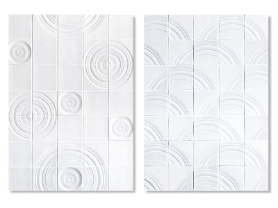 波紋がモチーフのタイル組絵(水紋) パターン例