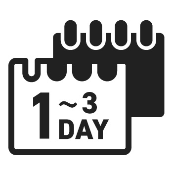 到着まで1~3日